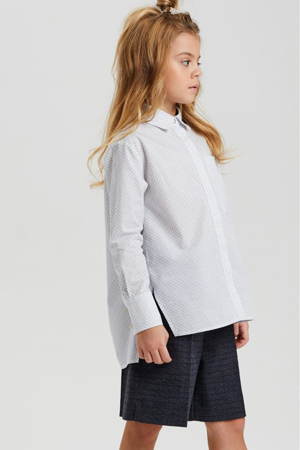 Базовая рубашка силуэта oversize с принтом (SSLWG-039-23000A-960) Silver spoon