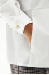 Блузка из хлопка с рукавами из трикотажа