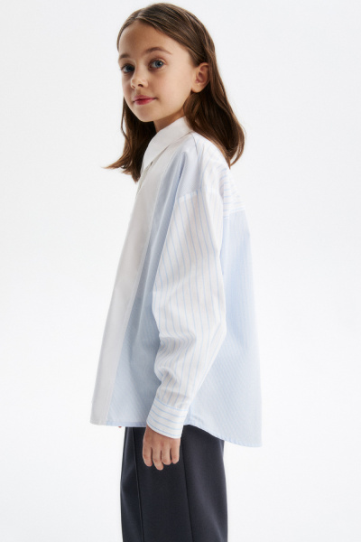 Блузка в полоску oversize из 100% хлопка (SSFSG-529-23037-314) Silver spoon