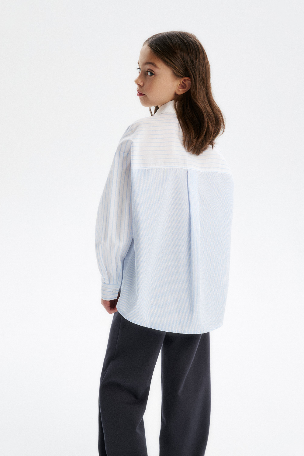 Блузка в полоску oversize из 100% хлопка (SSFSG-529-23037-314) Silver spoon