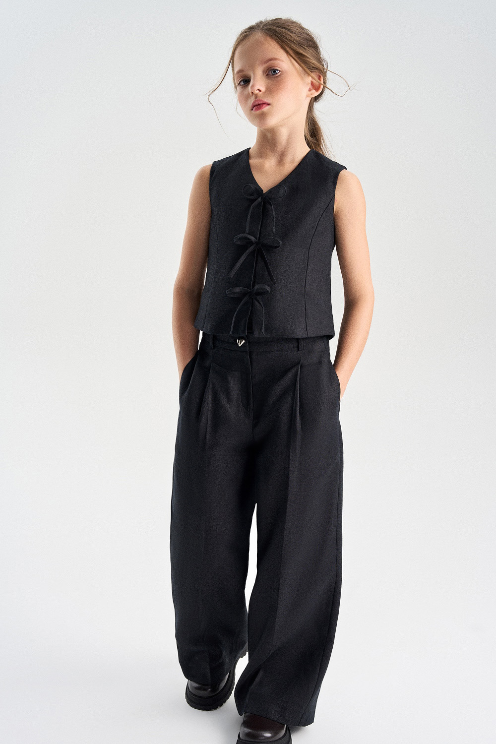 Брюки из 100% льна (NFSG-6S29-26015-181) Silver spoon