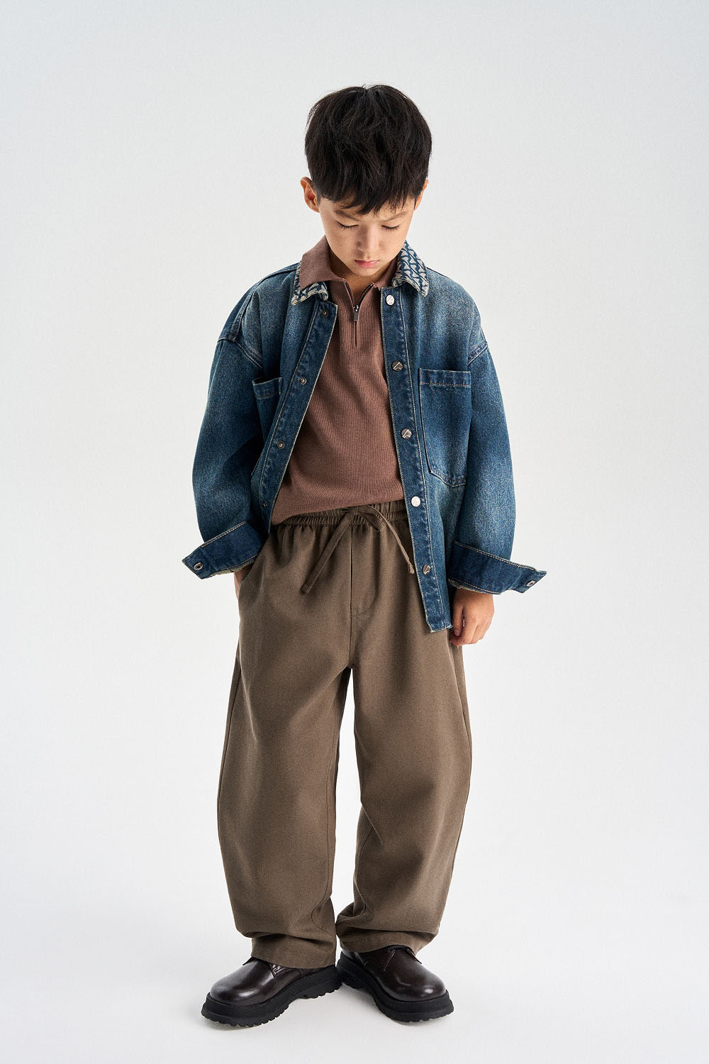 Брюки из твила на резинке (SSLSB-649-16018-705) Silver spoon