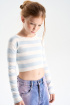 Джемпер в полоску укороченный (SSLSG-527-28500-314) Silver spoon