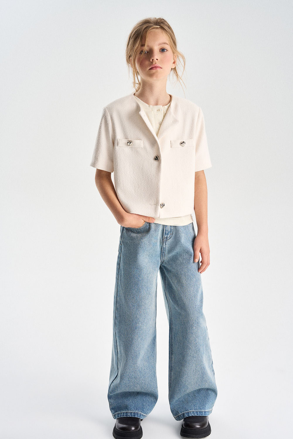 Джинсы из хлопка (SSLSG-624-26365-001) Silver spoon