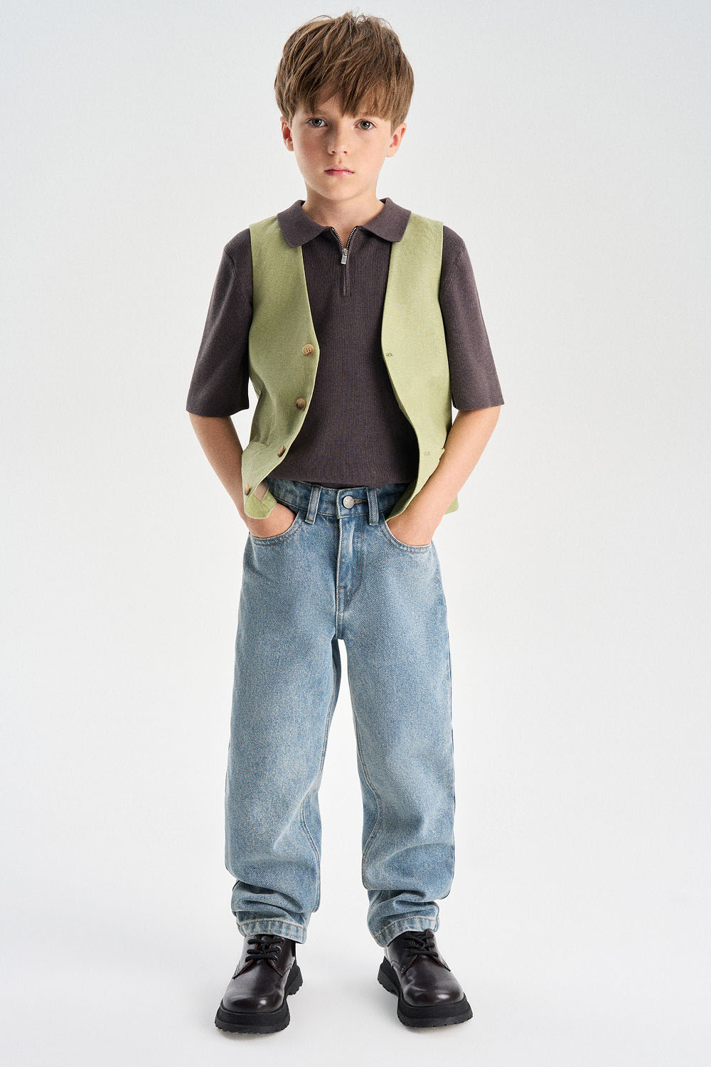 Джинсы прямого кроя (SSLSB-644-16305-001) Silver spoon