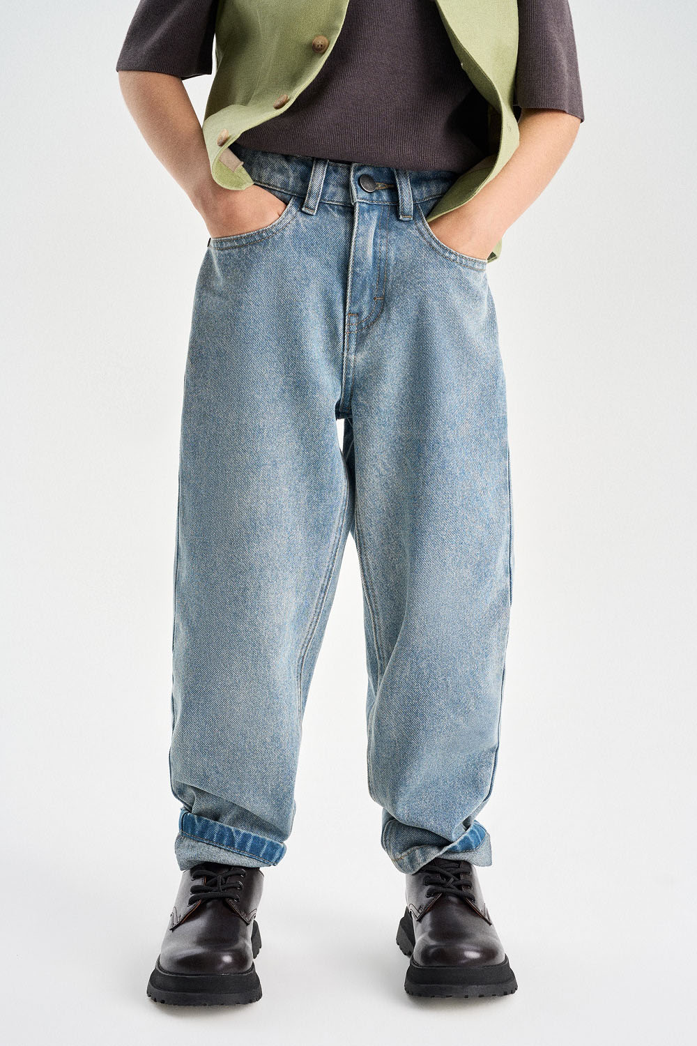 Джинсы прямого кроя (SSLSB-644-16305-001) Silver spoon