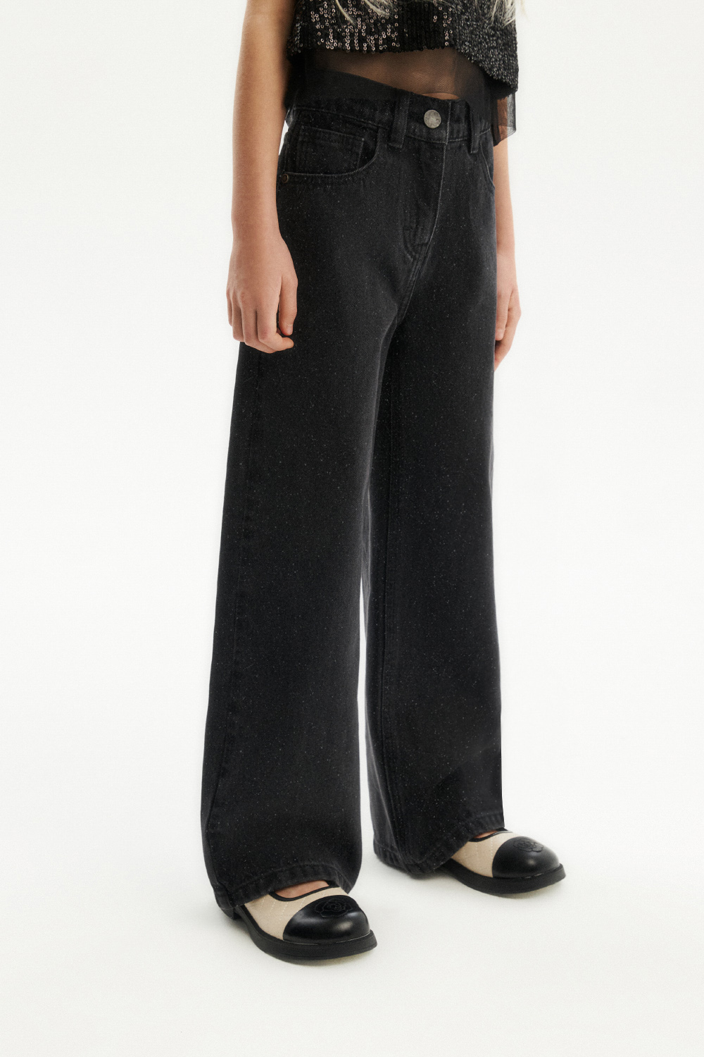 Джинсы с блестками (SNFWG-524-26308-070) Silver spoon