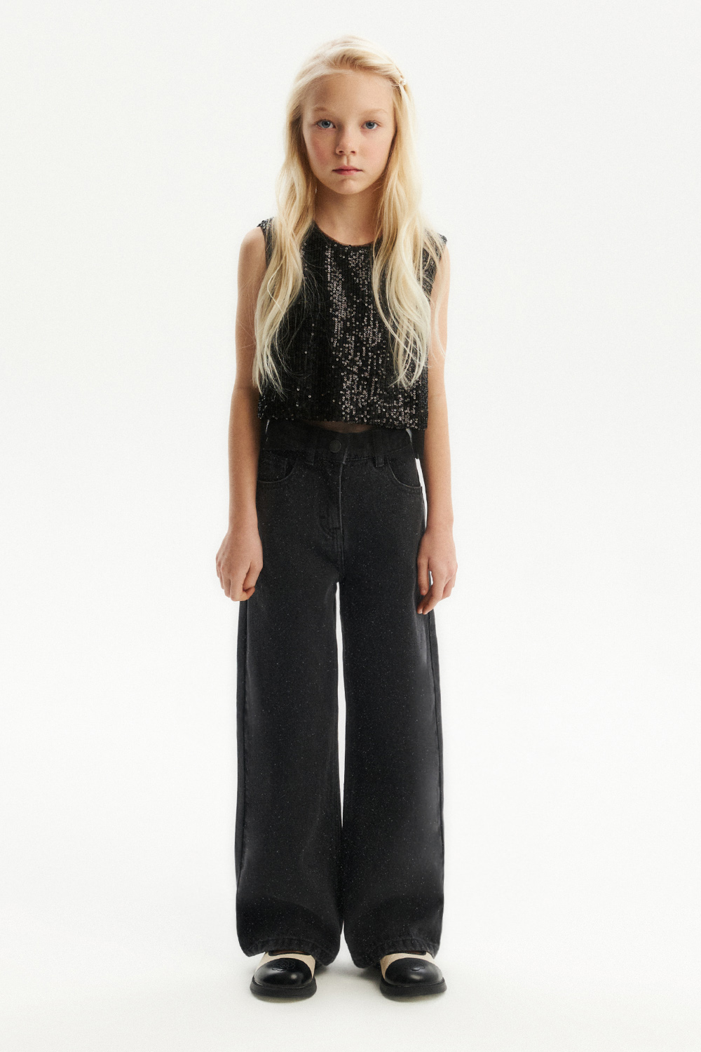 Джинсы с блестками (SNFWG-524-26308-070) Silver spoon