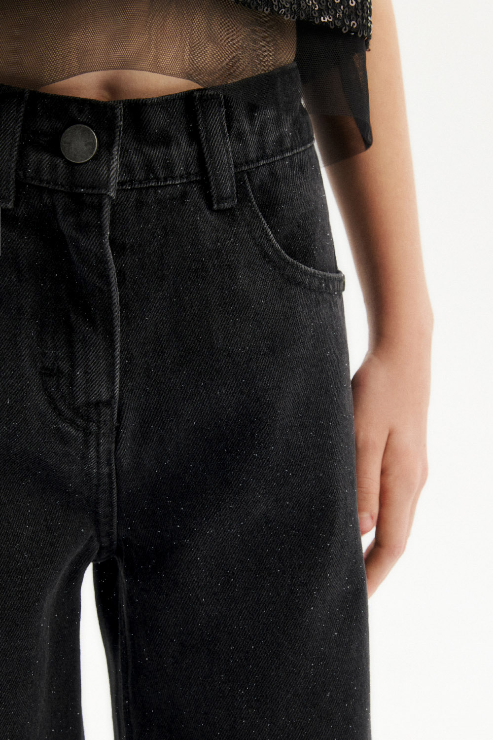 Джинсы с блестками (SNFWG-524-26308-070) Silver spoon