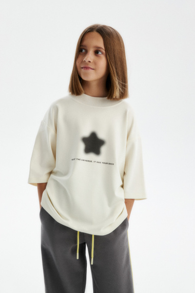 Футболка с peach-эффектом (SSLWU-548-38403N-234) Silver spoon