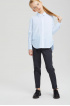 Голубая рубашка из хлопка с разрезами по бокам (SSFSG-029-23021-304) Silver Spoon