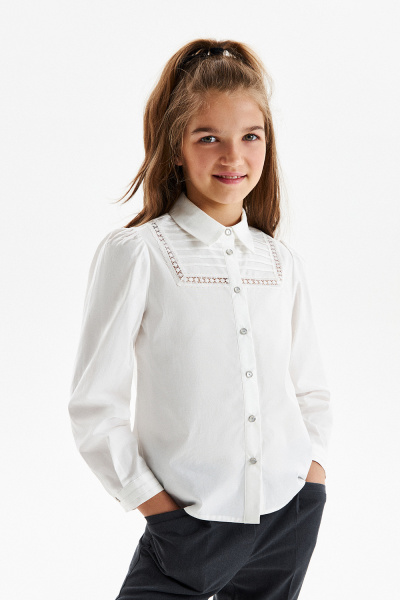 Хлопковая блузка на кнопках (SSFSG-329-22625-201) Silver Spoon