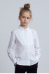 Хлопковая блузка с декоративной вставкой