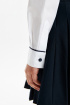 Хлопковая блузка с контрастной отделкой (SSFSG-329-22618-200) Silver spoon