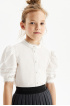 Хлопковая блузка с кружевом