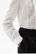 Хлопковая блузка с шитьем "ришелье"