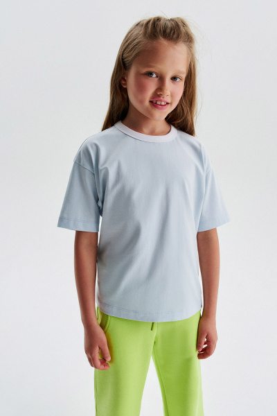 Хлопковая футболка с контрастной отделкой (SSLSG-428-28402-385) Silver spoon