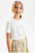 Хлопковая футболка со стразами (SNFWG-318-28410-201) Silver spoon