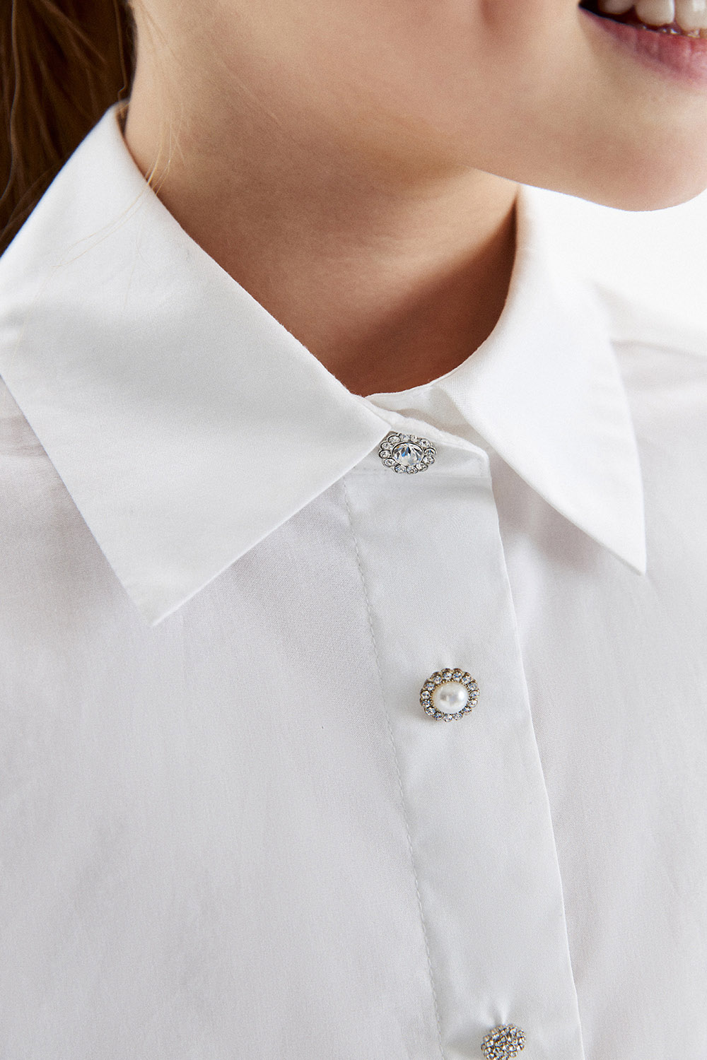 Хлопковая рубашка на кнопках (SSFSG-329-23020-200) Silver spoon