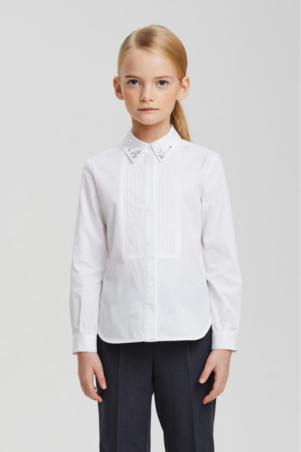 Хлопковая рубашка с декорированным воротником (SSFSG-029-23011-200) Silver Spoon