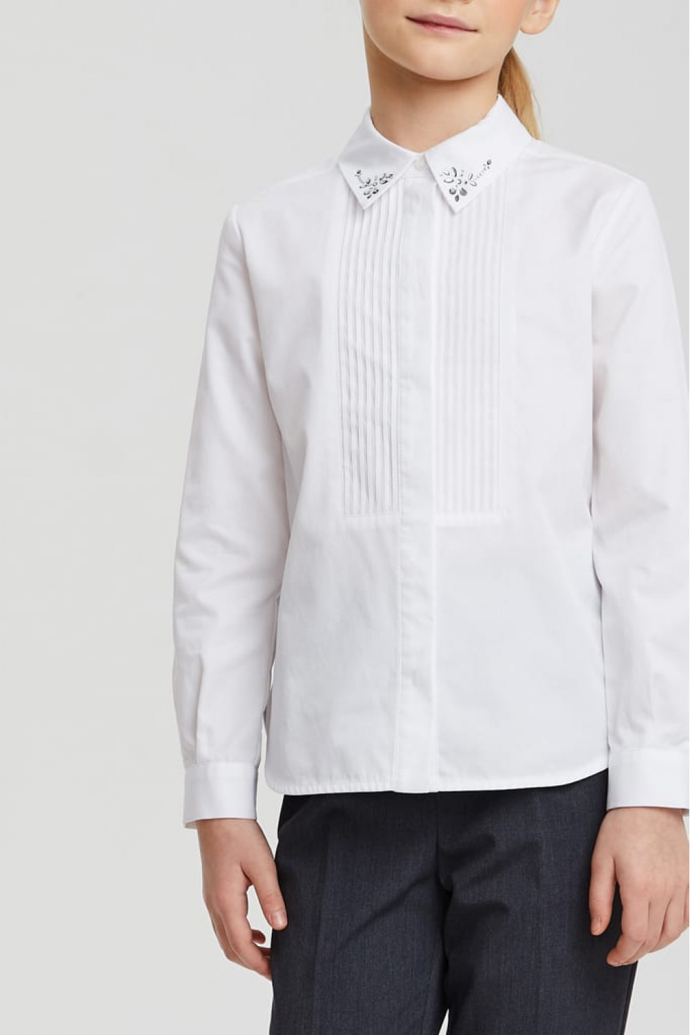 Хлопковая рубашка с декорированным воротником (SSFSG-029-23011-200) Silver Spoon