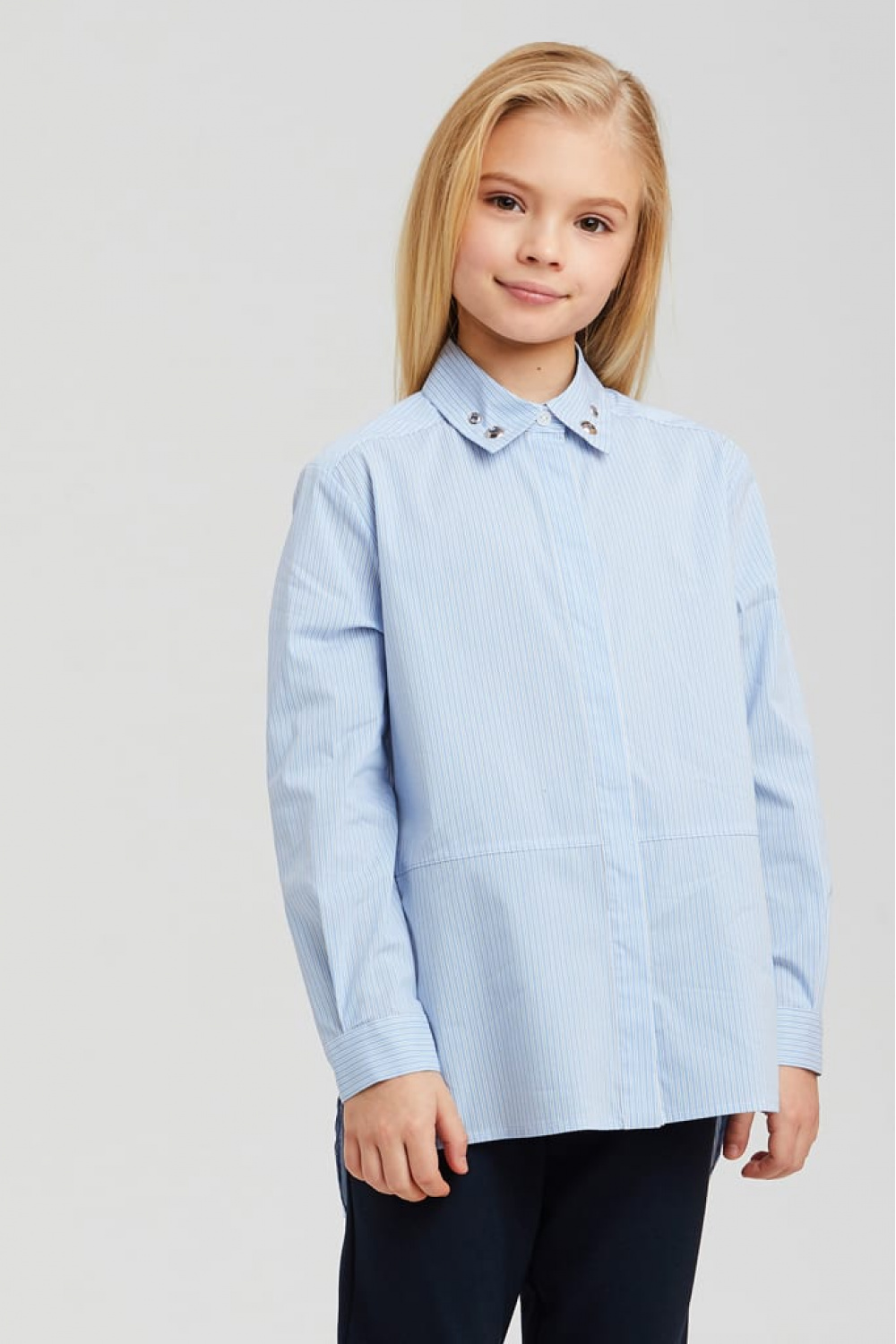 Хлопковая рубашка с декором воротничка (SSFSG-029-23016-364) Silver Spoon