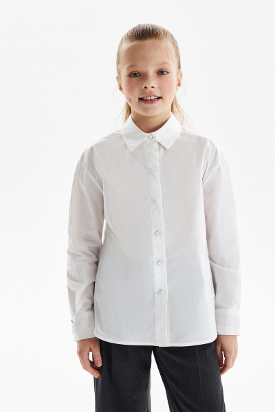 Хлопковая рубашка со вставками из кружева (SSFSG-329-23017-200) Silver Spoon