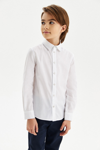 Хлопковая сорочка Comfort с трикотажной спинкой на кнопках