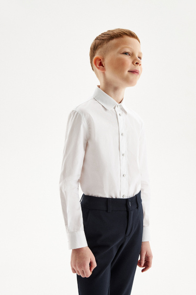 Хлопковая сорочка Slim с трикотажной спинкой на кнопках () Silver Spoon