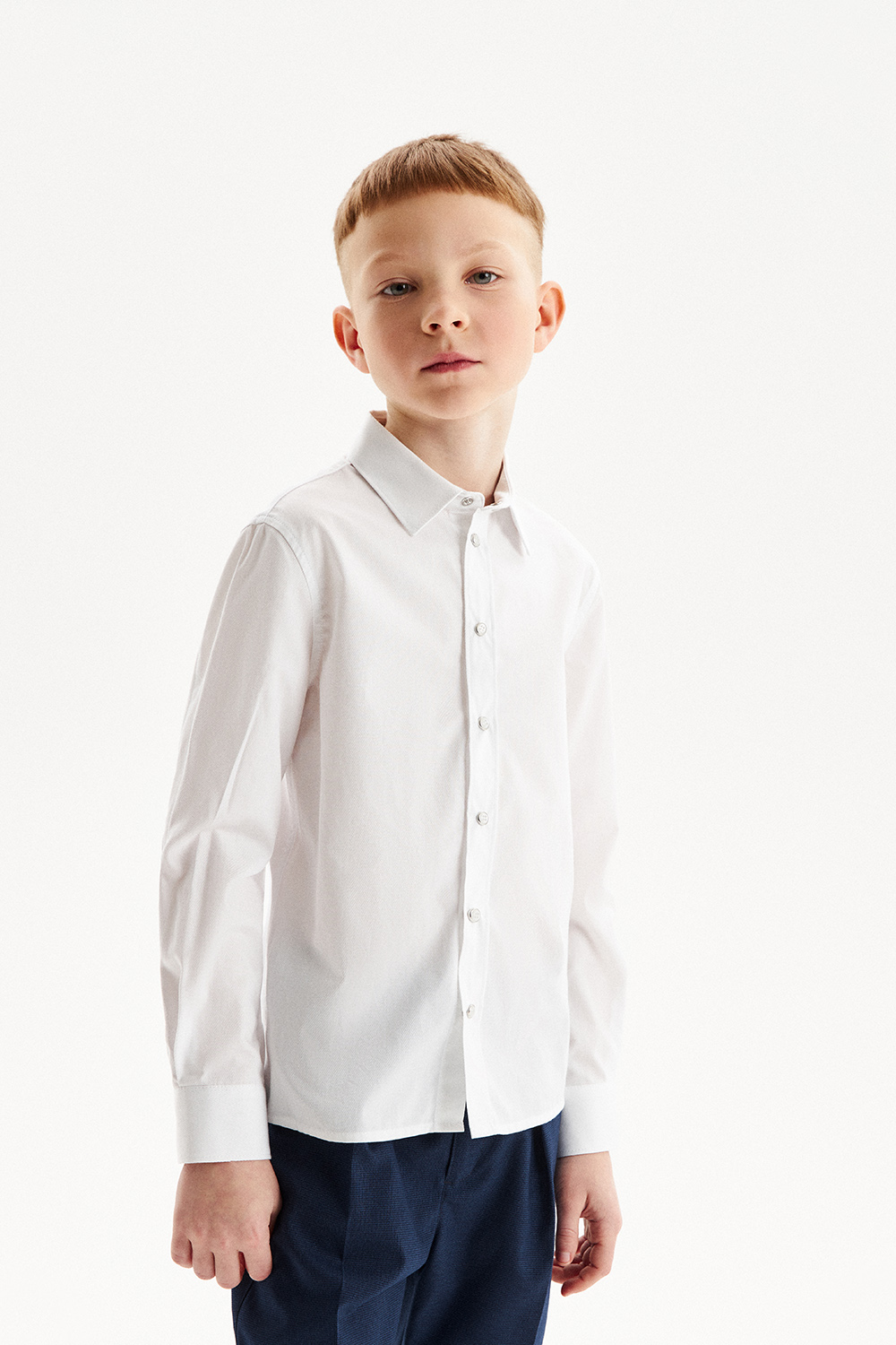 Хлопковая сорочка Slim с трикотажной спинкой на кнопках (SSFSB-328-14853-212) Silver Spoon