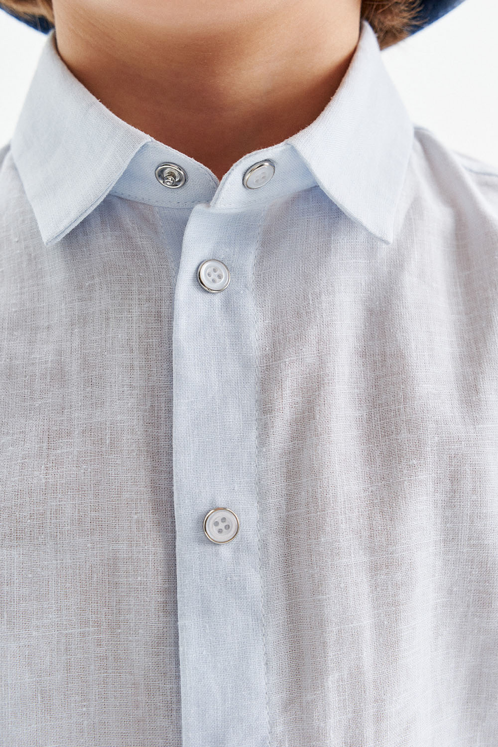Льняная рубашка на кнопках (SNFSB-429-14604-385) Silver spoon