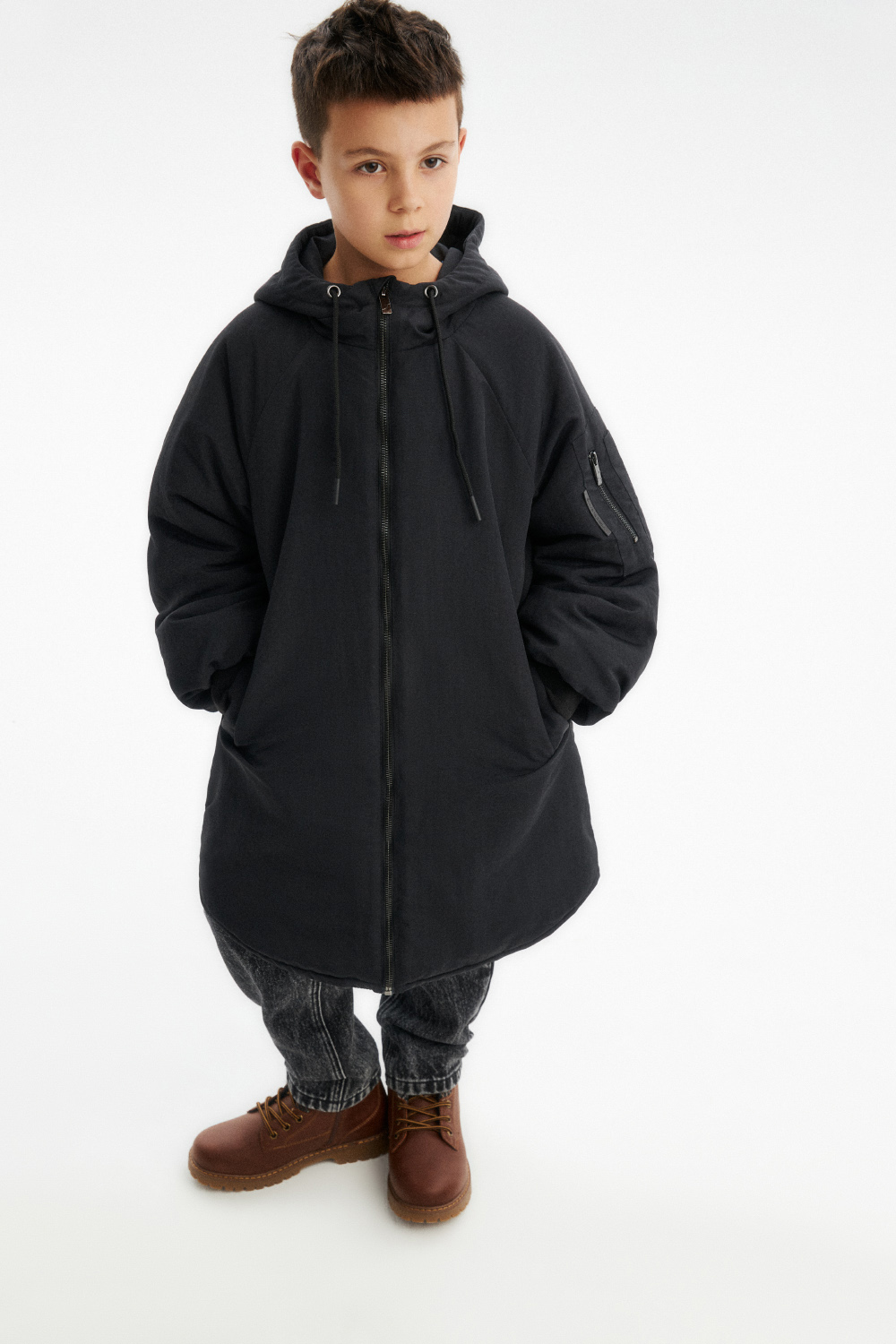 Пальто демисезонное с капюшоном (SULWU-546-31602-100) Silver spoon