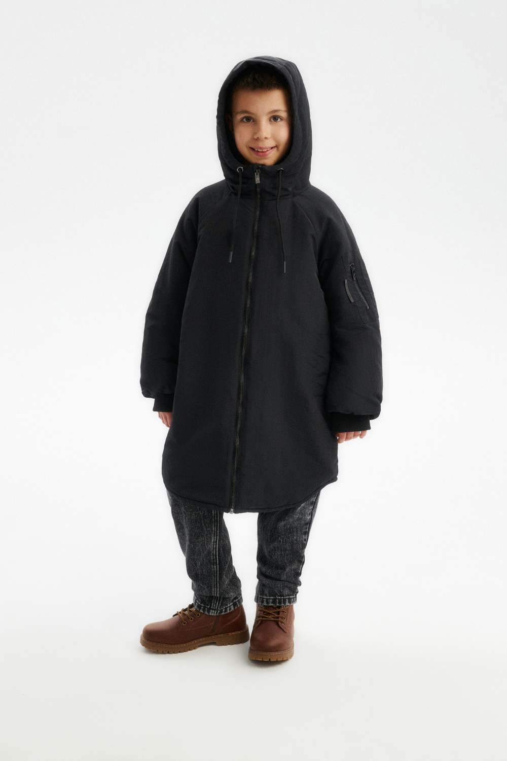 Пальто демисезонное с капюшоном (SULWU-546-31602-100) Silver spoon