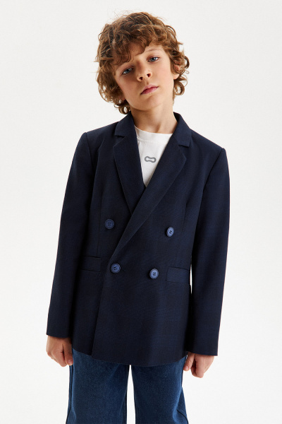 Пиджак клетчатый двубортный (SSLWB-429-13553-378) Silver spoon