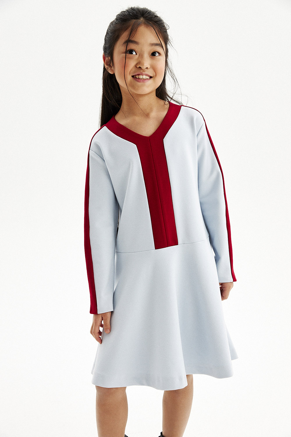 Платье в стиле color block из трикотажа milano jersey