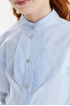Приталенная хлопковая блузка на кнопках (SSFSG-329-22607-314) Silver spoon