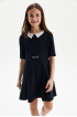 Приталенное школьное платье со съемным воротничком (SSFSG-229-23602-300) Silver Spoon