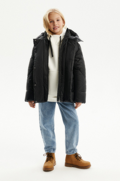 Пуховик с капюшоном и объемными карманами (PUFWG-326-20122-113) Silver spoon