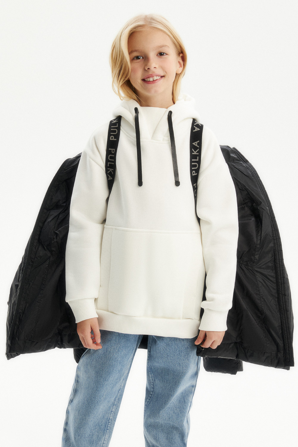 Пуховик с капюшоном и объемными карманами (PUFWG-326-20122-113) Silver spoon