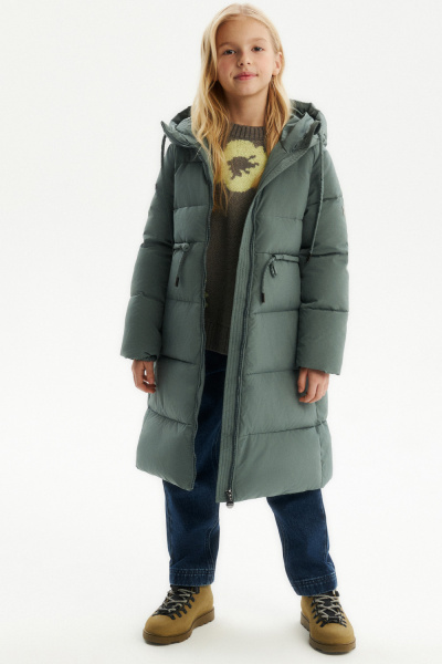 Пуховое пальто с капюшоном (PUFWG-326-20314-626) Silver spoon