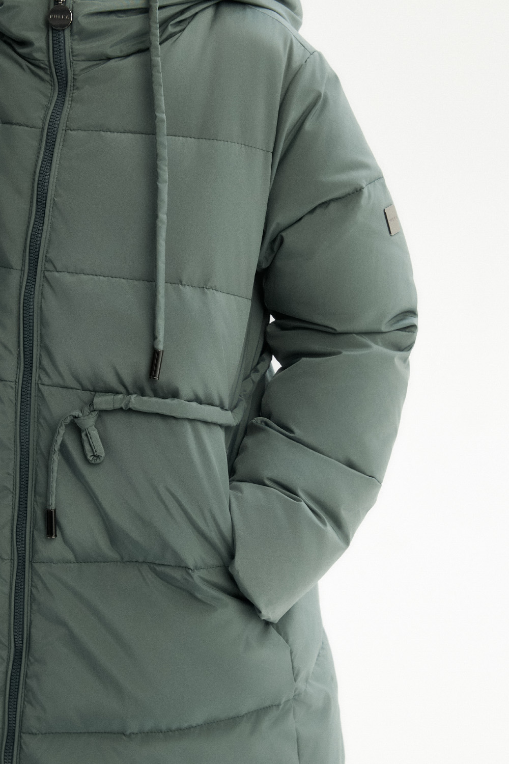 Пуховое пальто с капюшоном (PUFWG-326-20314-626) Silver spoon