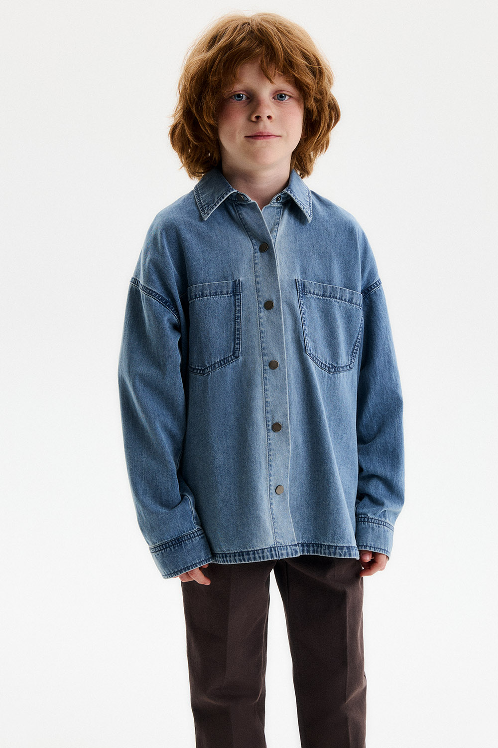 Рубашка джинсовая с эффектом выстиранности (SSLSU-544-34701N-002) Silver spoon