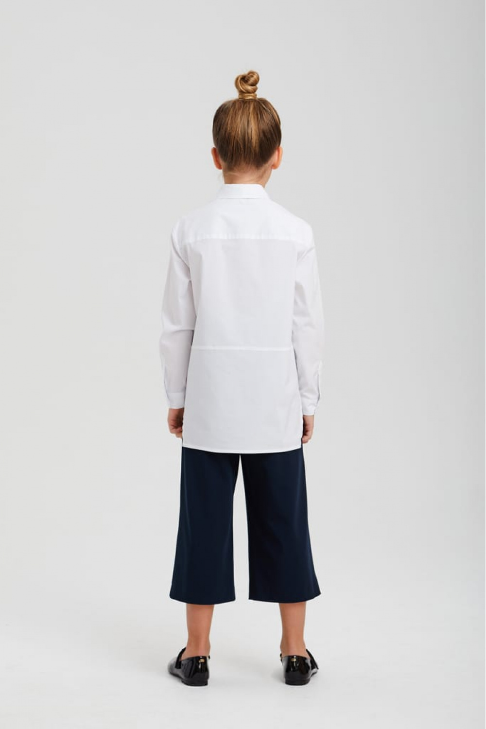 Рубашка из хлопка с минималистичным декором воротника (SSFSG-029-23016-200) Silver Spoon