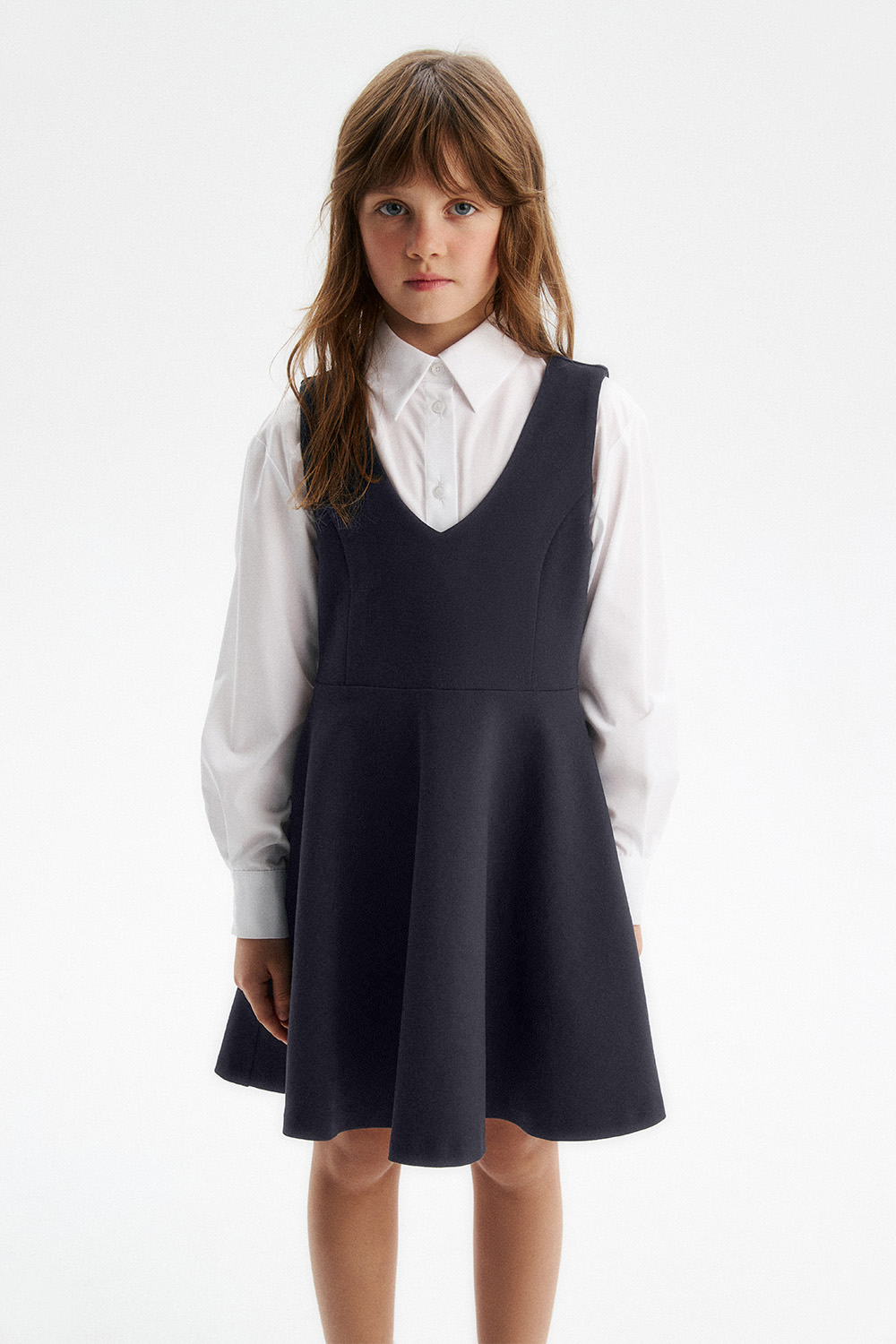 Сарафан из Milano jersey приталенный (SSFSG-528-23722-821) Silver spoon
