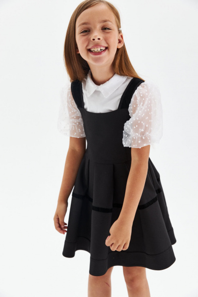 Сарафан силуэта Baby Doll с декором бархатом (SSFSIG-129-23710-114) Silver spoon