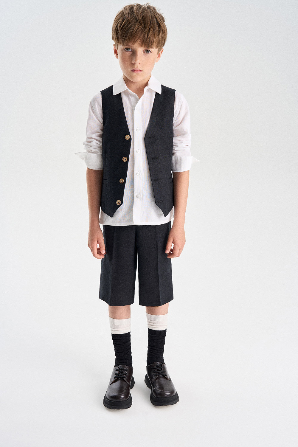 Шорты со стрелками из 100% льна (SNFSB-649-17404-181) Silver spoon