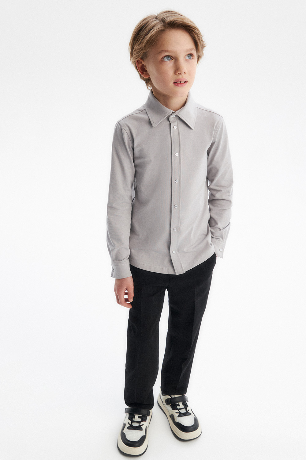 Сорочка slim из хлопкового трикотажа (SSFSB-548-14414-803) Silver spoon