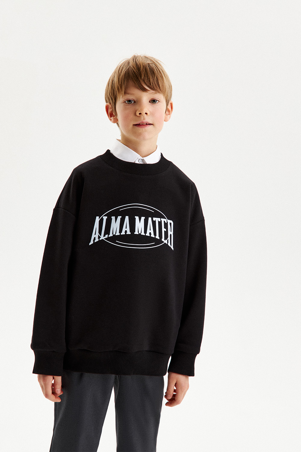 Свитшот из хлопка унисекс (SSFSB-428-18240N-183) Silver spoon