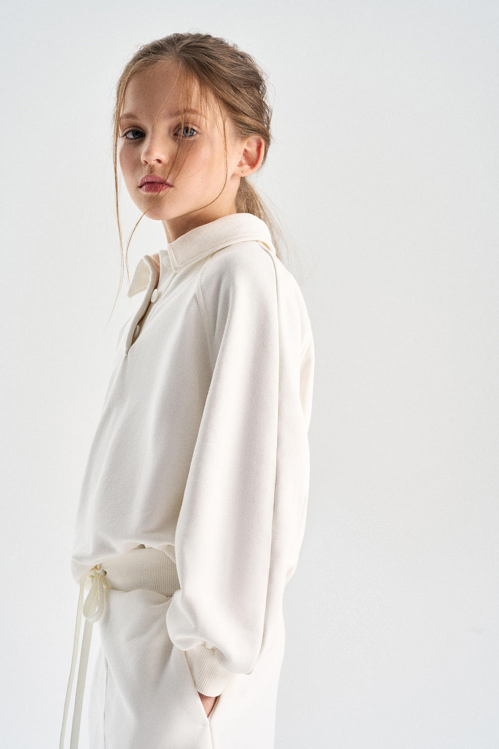 Свитшот из хлопкового футера с воротником (PUPSU-648-38205-248) Silver spoon