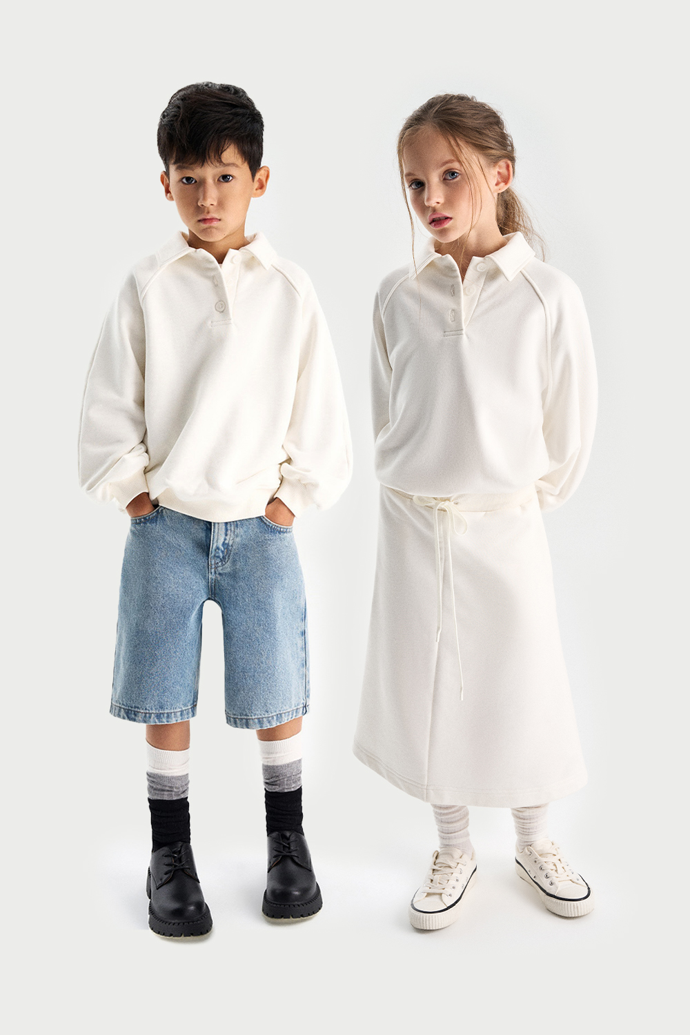 Свитшот из хлопкового футера с воротником (PUPSU-648-38205-248) Silver spoon